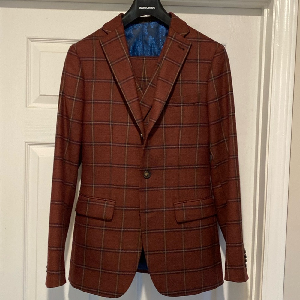 Indochino Plaid Wool 3 Piece Suit